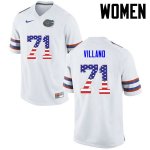 Women's Florida Gators #71 Nick Villano NCAA Nike White USA Flag Fashion Authentic Stitched College Football Jersey AWO3462XF